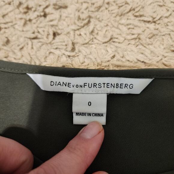 Diane Von Furstenberg Olive Green Agness Dress size 0 - Picture 6 of 16